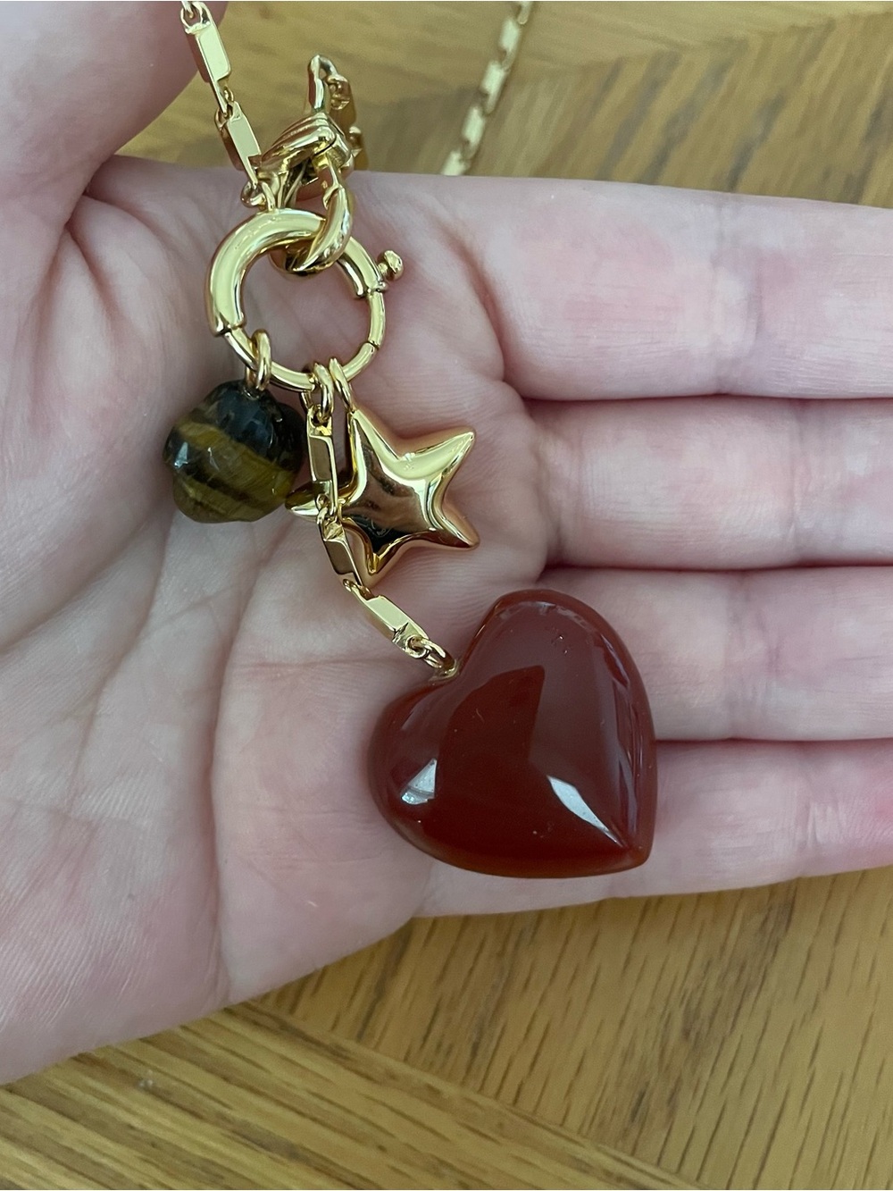 Madewell Bar Watch Chain Heart Charm Necklace